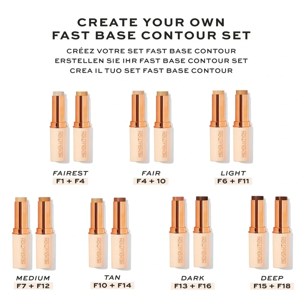 Makeup Revolution Beauty Fast Base Stick Foundation Travel Easy‎ Clean Beauty F2